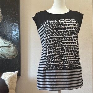 Calvin Klein Collection Black and White Graphic T-Shirt